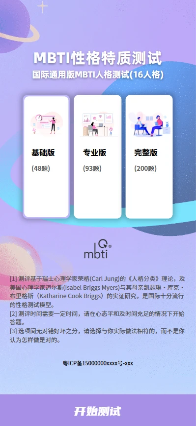运营级MBTI十六型人格测试源码 - 精准分析与个性化职业建议