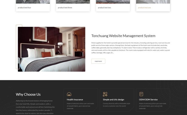 酒店床上用品英文外贸网站模板 带下载功能和三级栏目